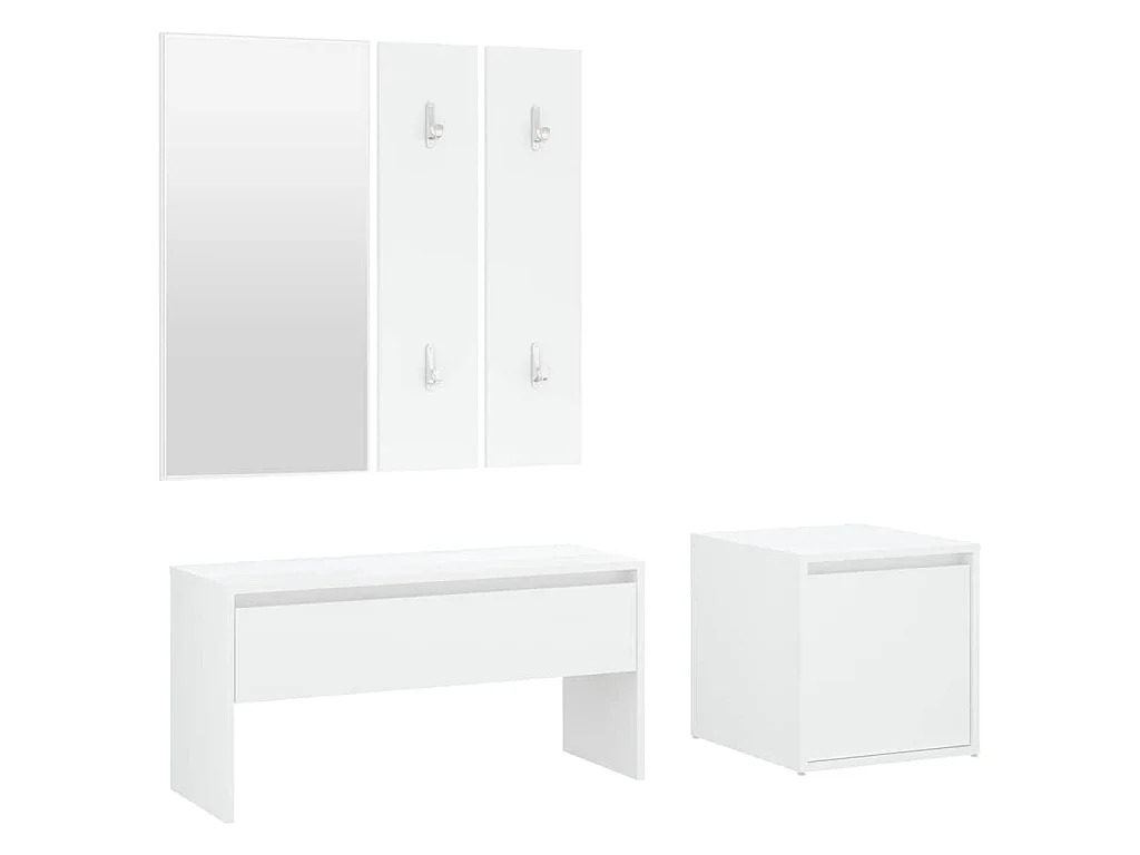 Garderoben-Set Weiß Holzwerkstoff