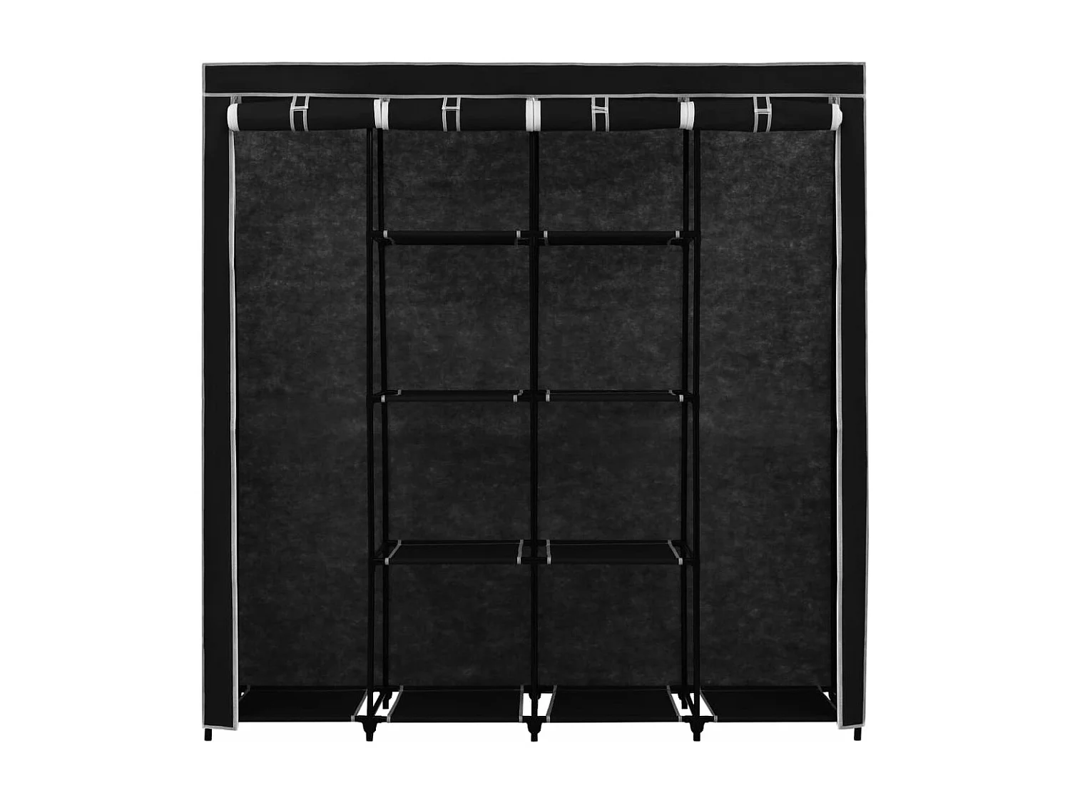 Kledingkast met 4 vakken 175x45x170 cm zwart