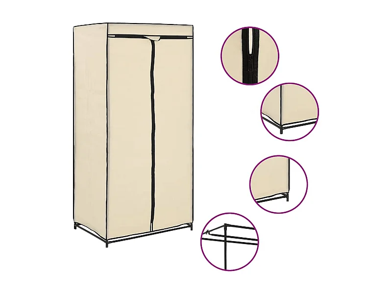 Kleiderschrank Creme 75×50×160 cm