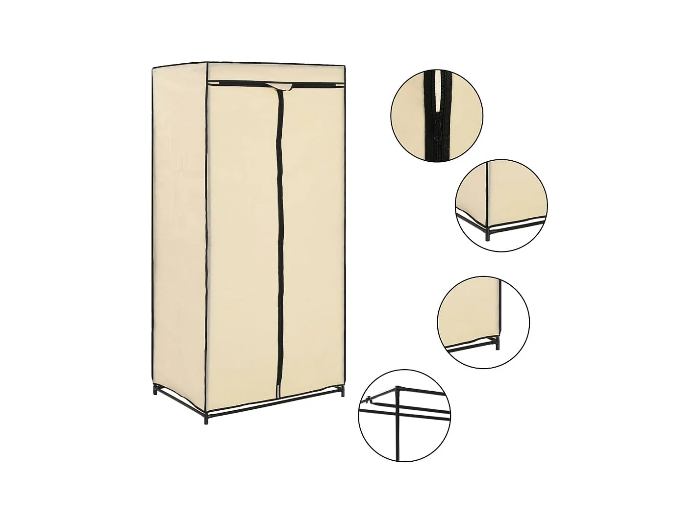 Garde-robe Crème 75x50x160 cm