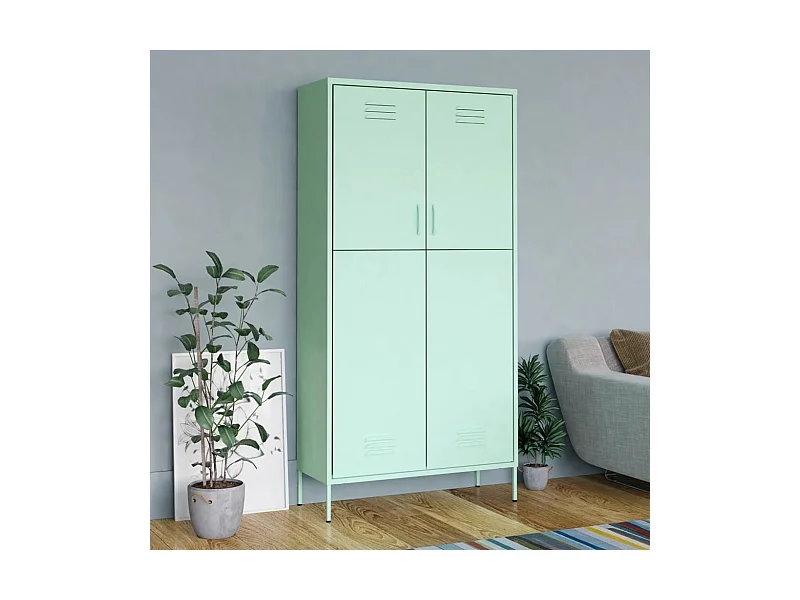 Kleiderschrank Minzgrün 90x50x180 cm Stahl