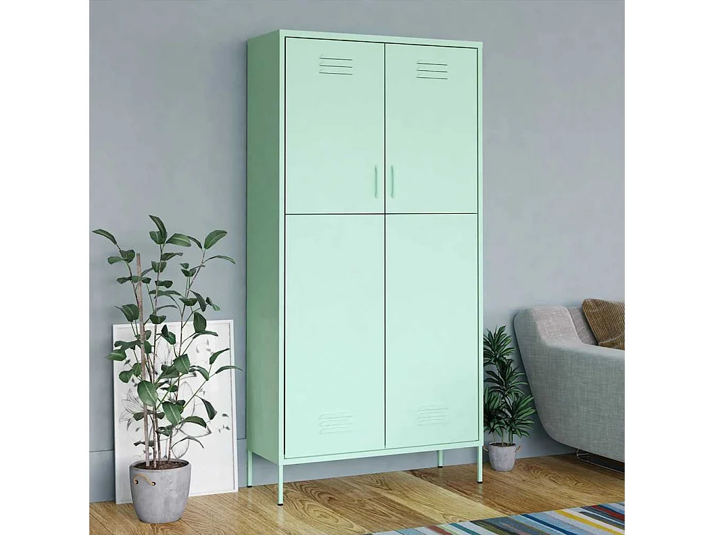 Garde-robe Vert menthe 90x50x180 cm Acier