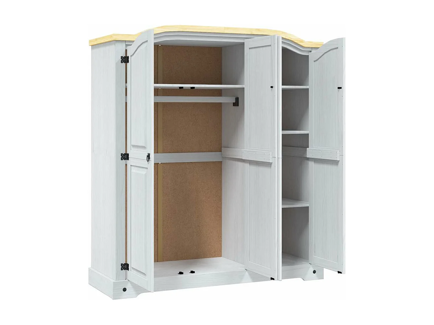 Garde-robe avec 3 portes Gamme Corona pin mexicain Blanc