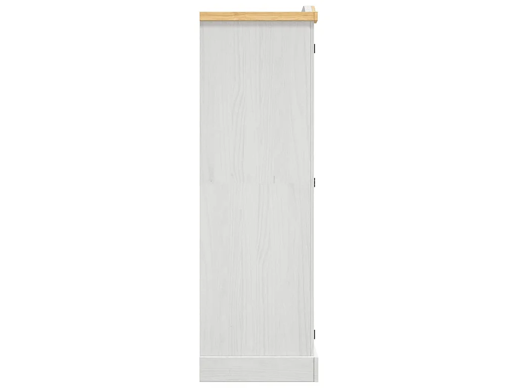 Kleiderschrank Mexiko-Stil Kiefernholz 3 Türen Weiß