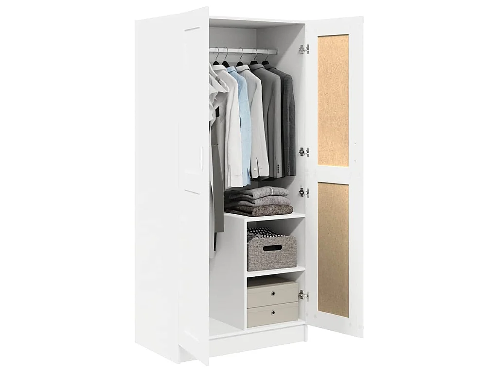Armario de madera contrachapada blanco 82,5x51,5x180 cm