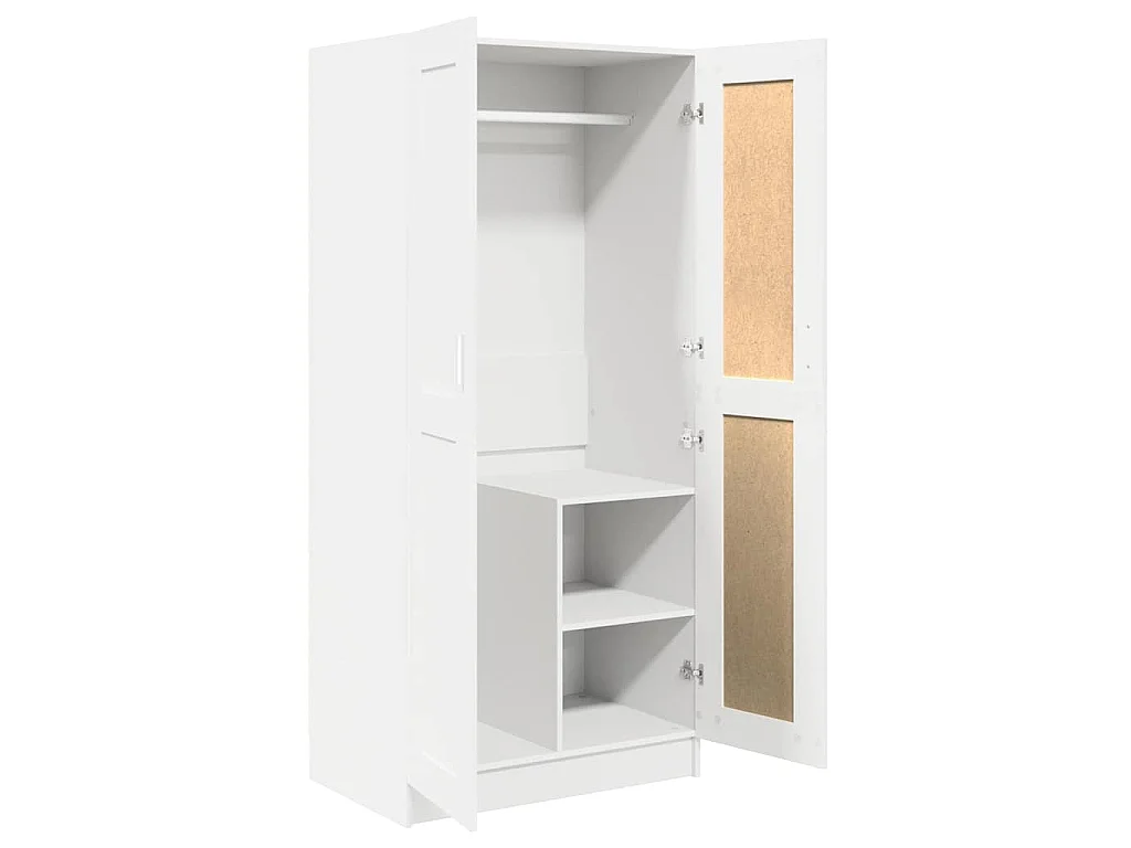 Armario de madera contrachapada blanco 82,5x51,5x180 cm
