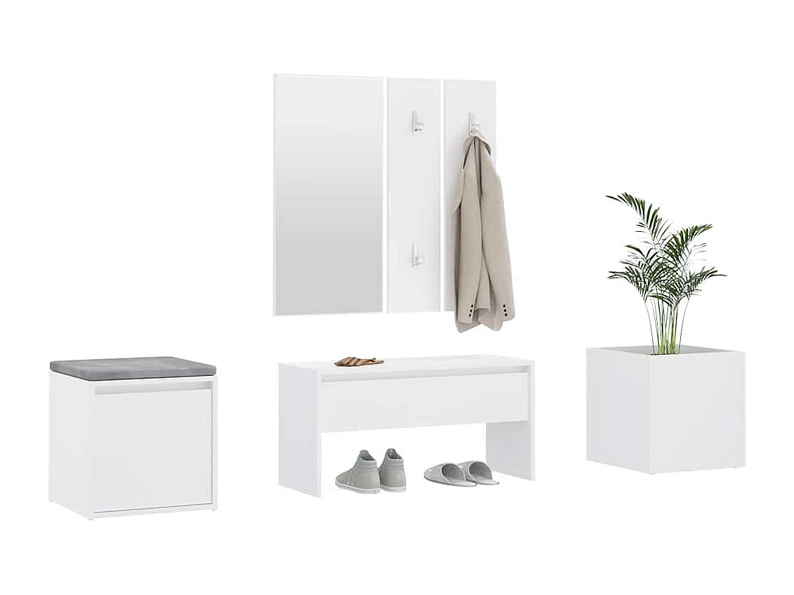 Ensemble de meubles de couloir Blanc Bois d'ingénierie