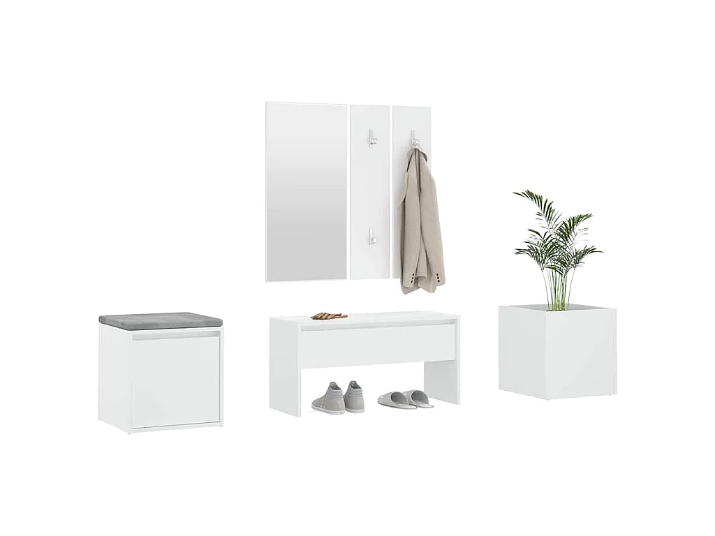Ensemble de meubles de couloir Blanc Bois d'ingénierie