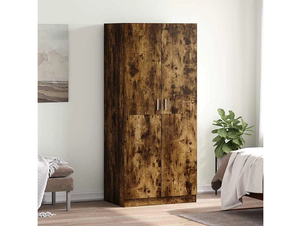 Kleiderschrank Räuchereiche 80x52x180 cm Holzwerkstoff
