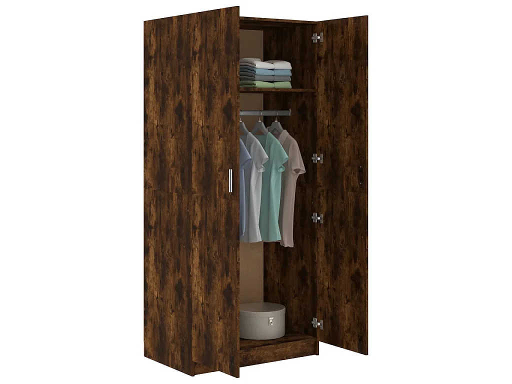 Armadio Rovere Fumo 80x52x180 cm in Legno Multistrato