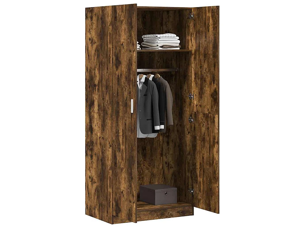 Kleiderschrank Räuchereiche 80x52x180 cm Holzwerkstoff