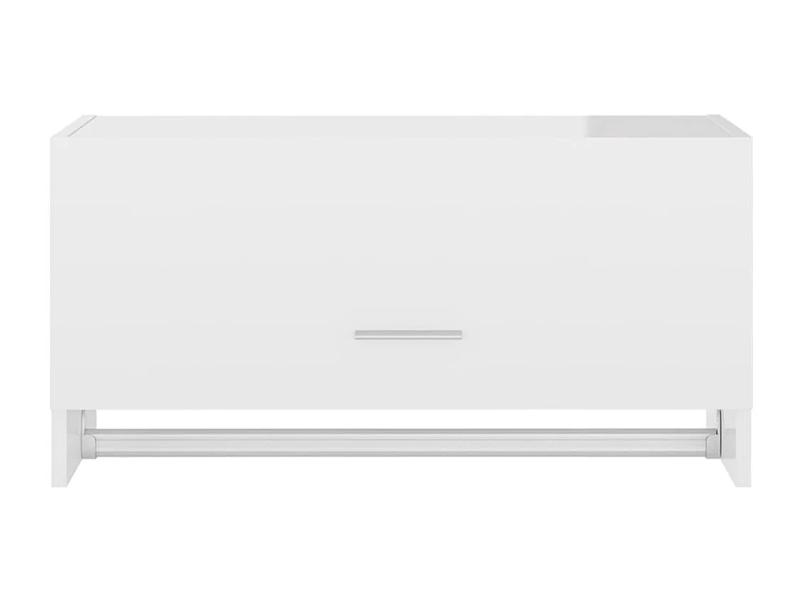 Garde-robe blanc brillant 70x32,5x35 cm bois d'ingénierie