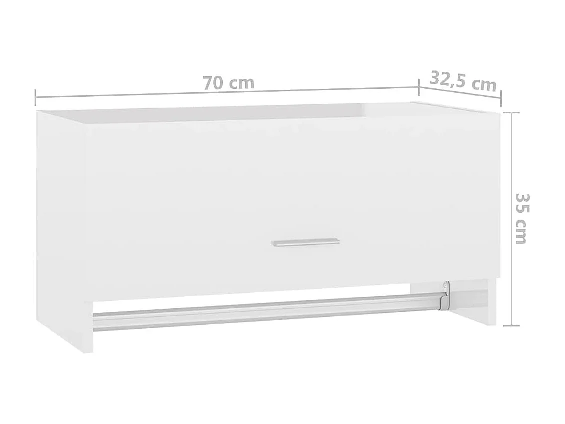 Garde-robe blanc brillant 70x32,5x35 cm bois d'ingénierie