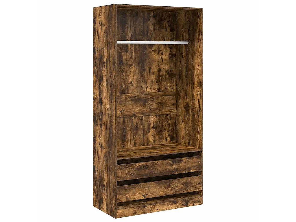 Armadio Rovere Fumo 100x50x200 cm in Legno Multistrato