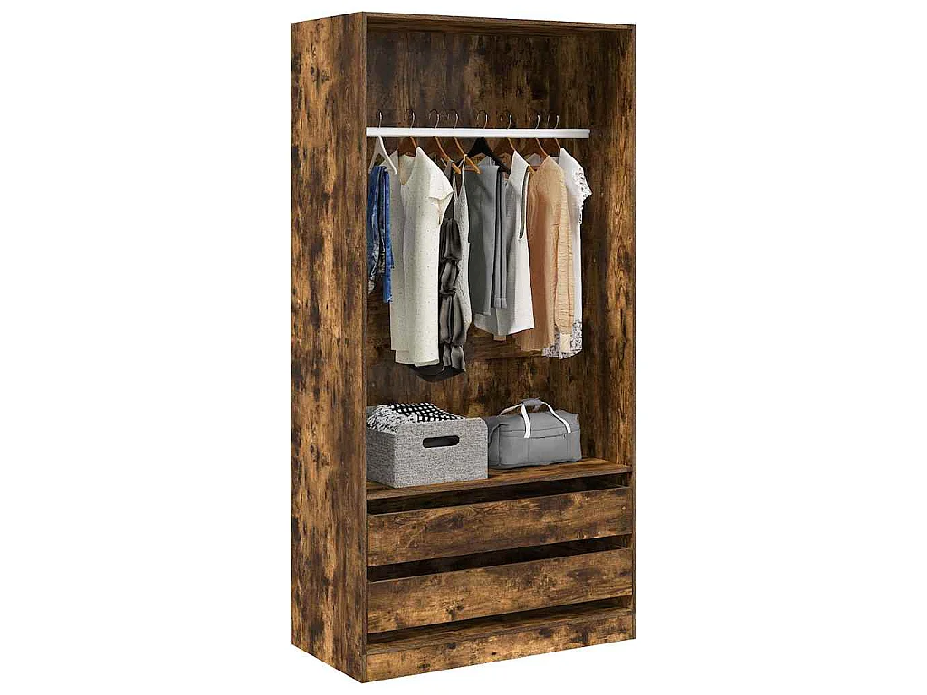 Kleiderschrank Räuchereiche 100x50x200 cm Holzwerkstoff
