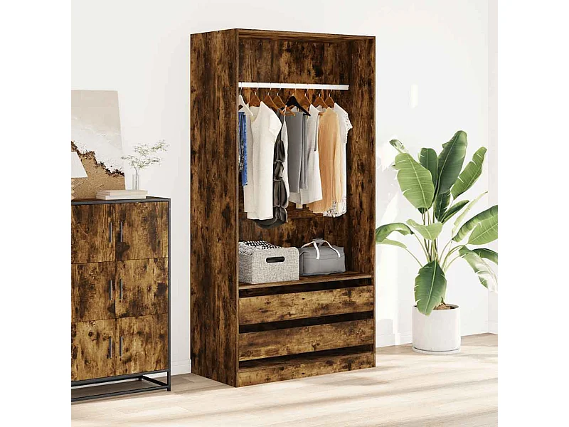 Kleiderschrank Räuchereiche 100x50x200 cm Holzwerkstoff