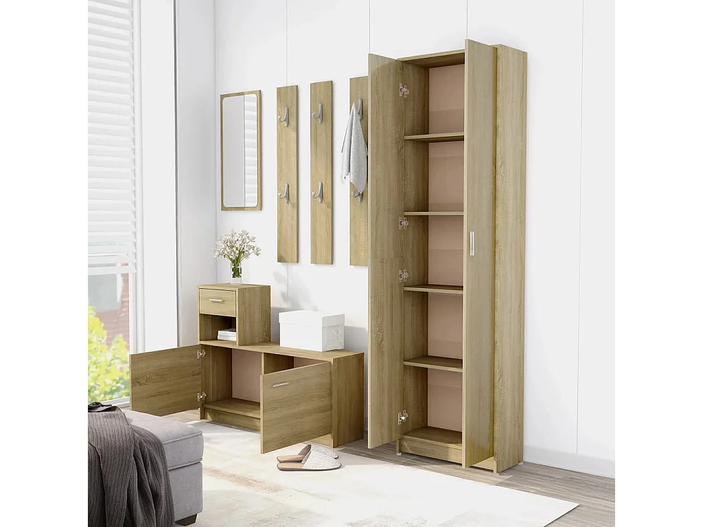 Armadio Corridoio Rovere Sonoma 55x25x189 cm Legno Multistrato