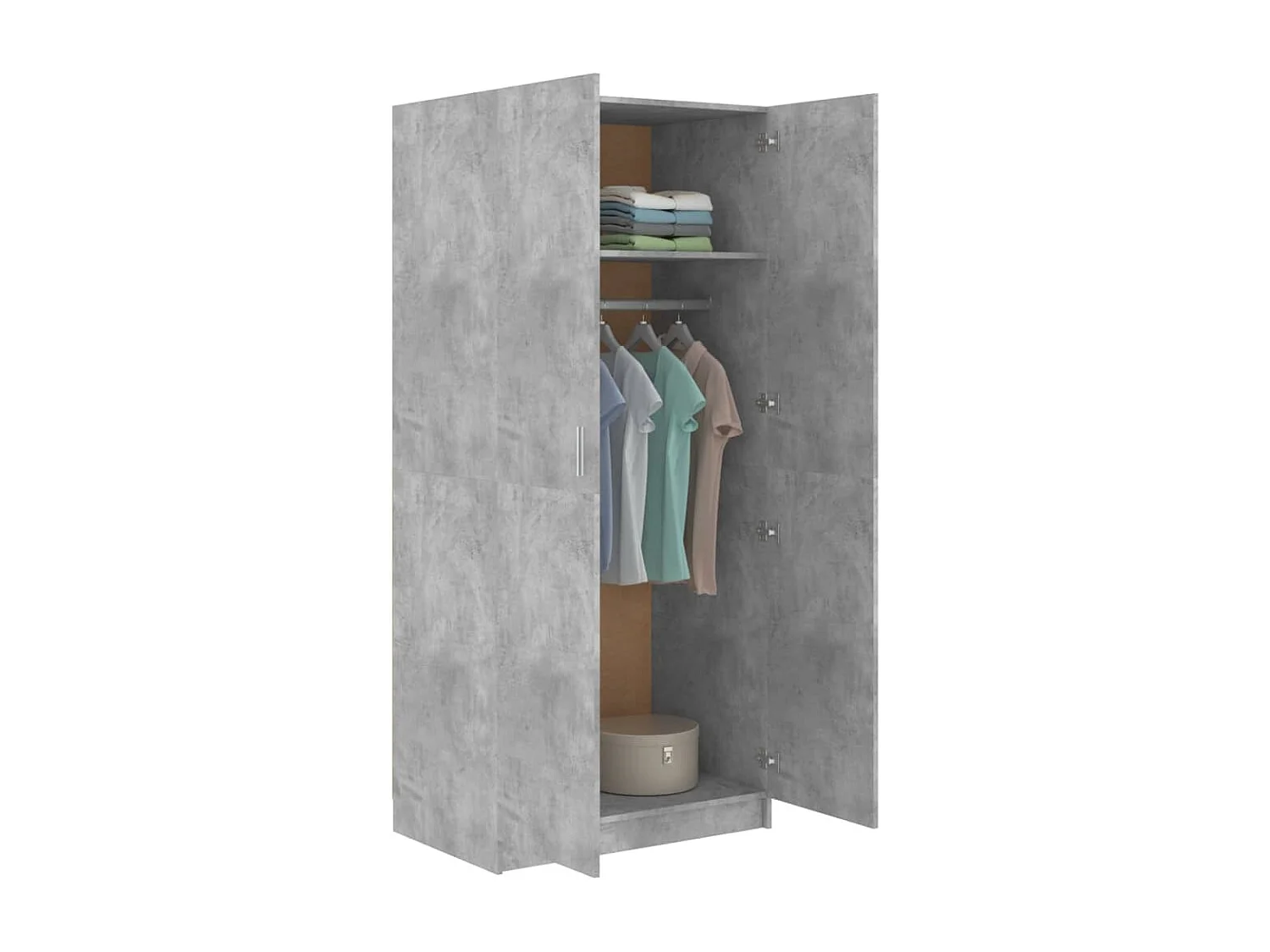 Armario de madera contrachapada gris hormigón 80x52x180 cm