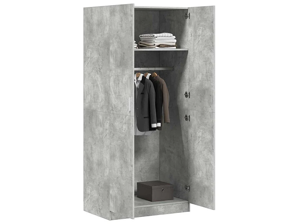 Garde-robe Gris béton 80x52x180 cm Bois d’ingénierie