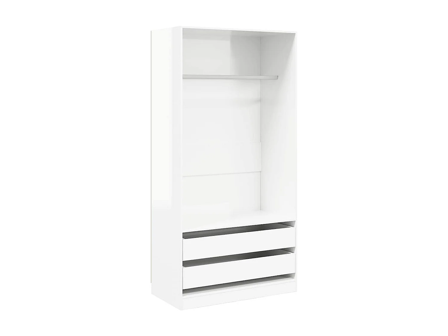 Garde-robe Blanc brillant 100x50x200 cm Bois d'ingénierie