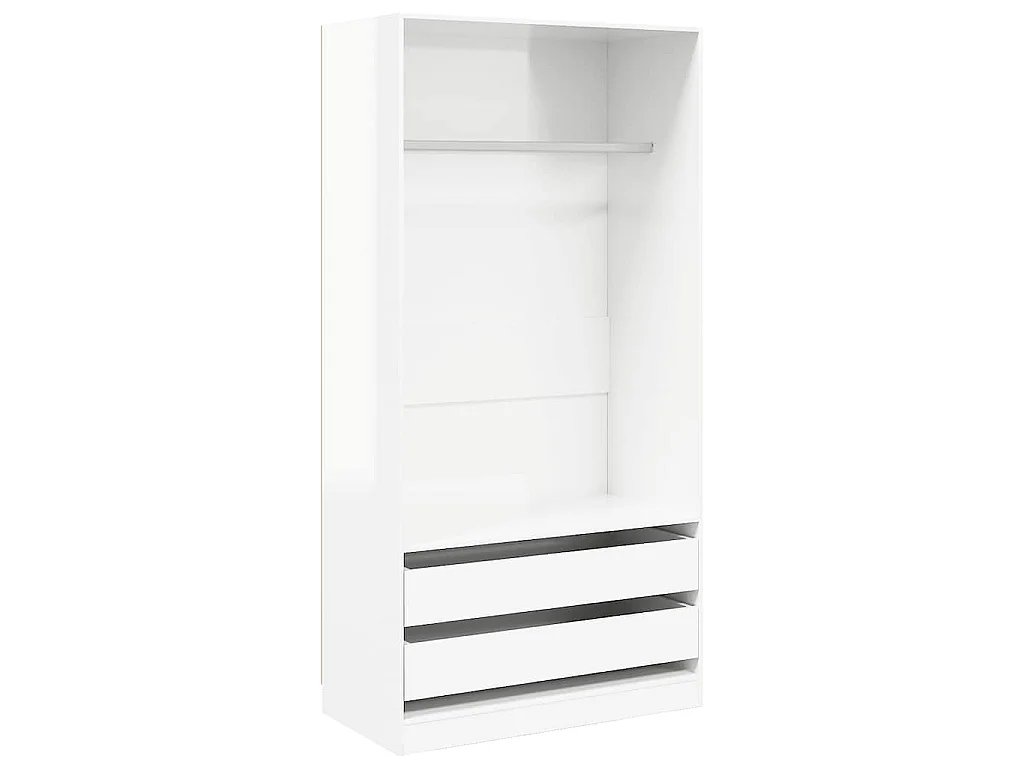Roupeiro 100x50x200 cm derivados de madeira branco brilhante