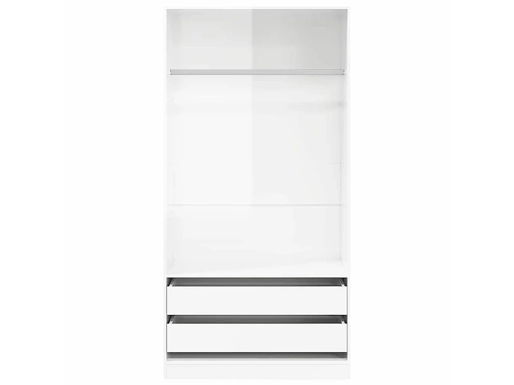 Roupeiro 100x50x200 cm derivados de madeira branco brilhante