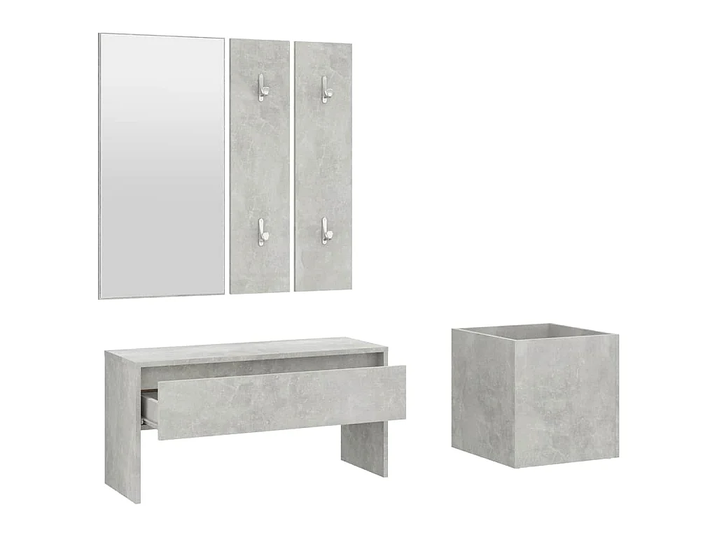 Ensemble de meubles de couloir Gris béton Bois d'ingénierie