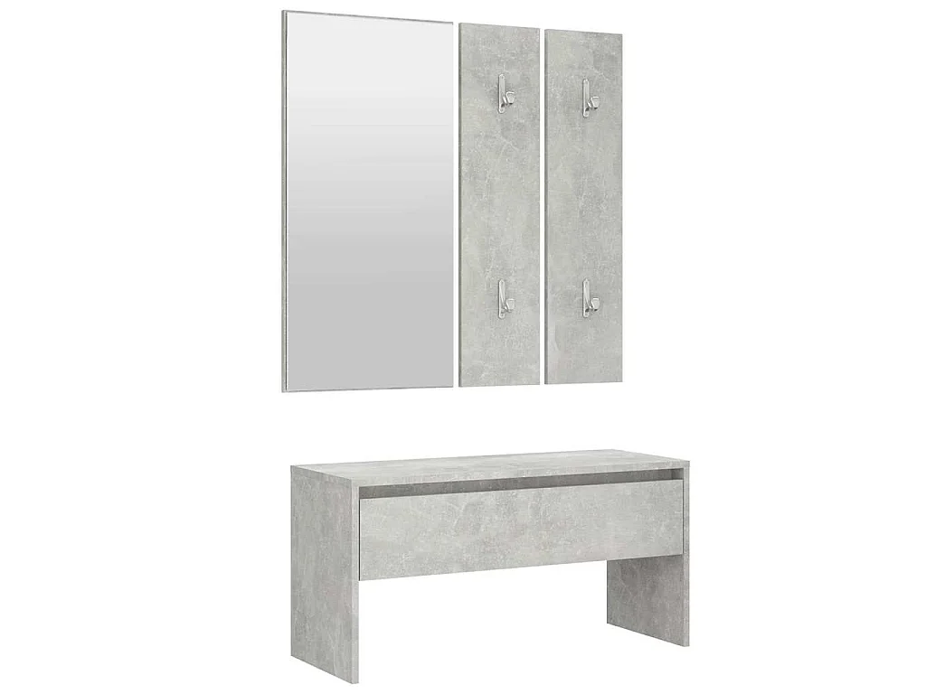 Ensemble de meubles de couloir Gris béton Bois d'ingénierie