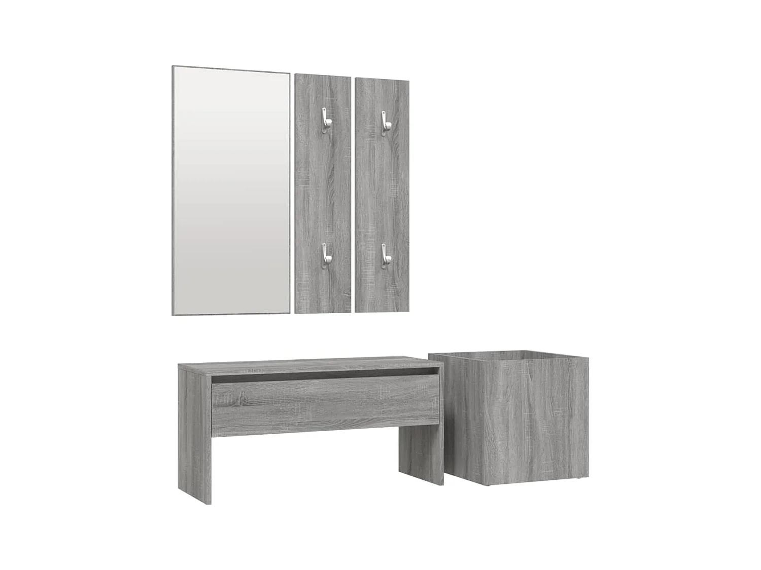 Garderoben-Set Grau Sonoma Holzwerkstoff