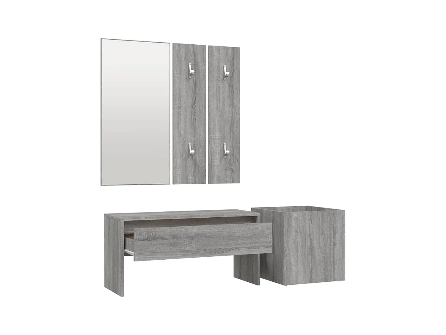 Garderoben-Set Grau Sonoma Holzwerkstoff