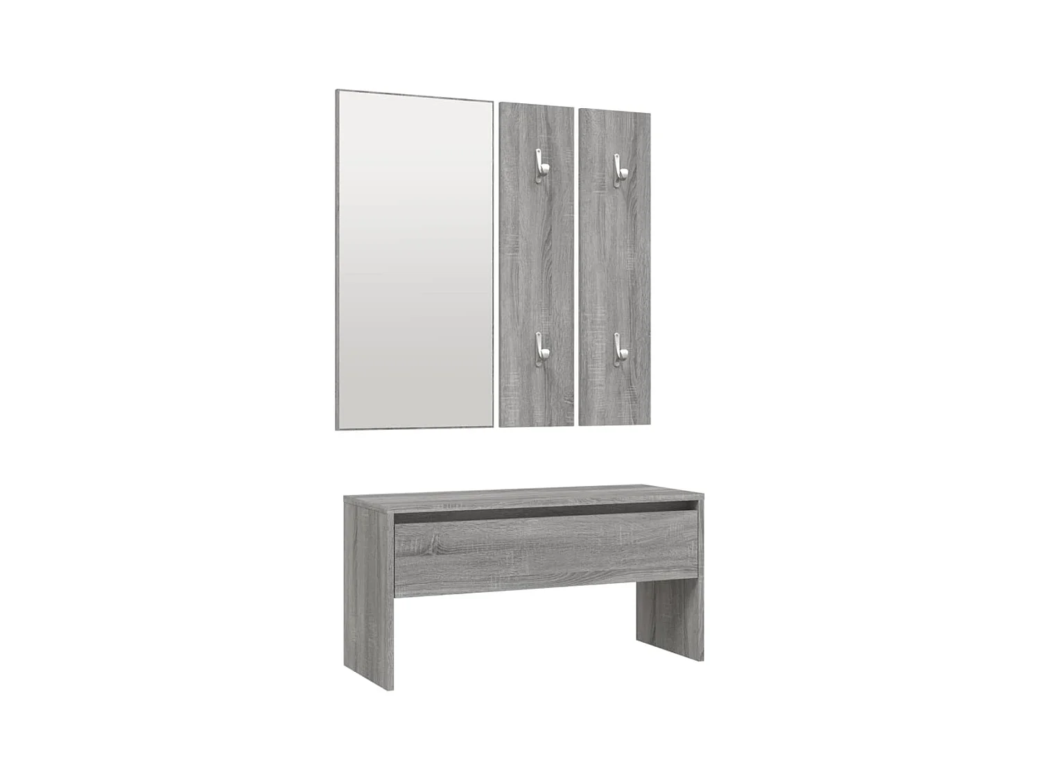 Garderoben-Set Grau Sonoma Holzwerkstoff