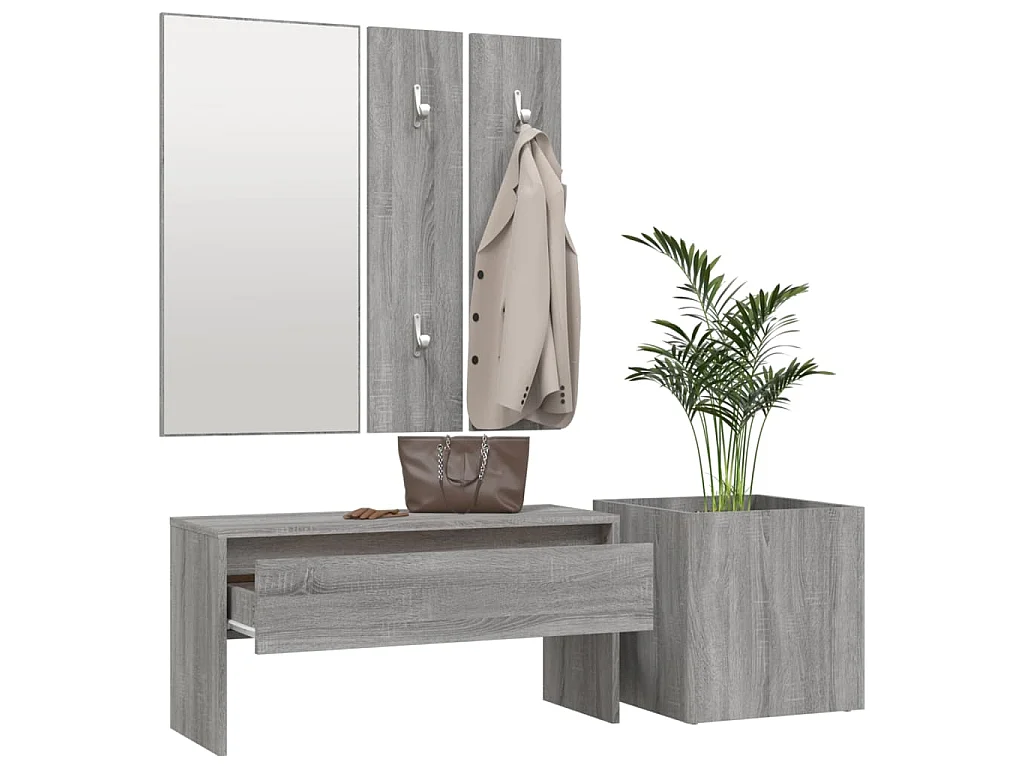 Ensemble de meubles de couloir Sonoma gris Bois d'ingénierie