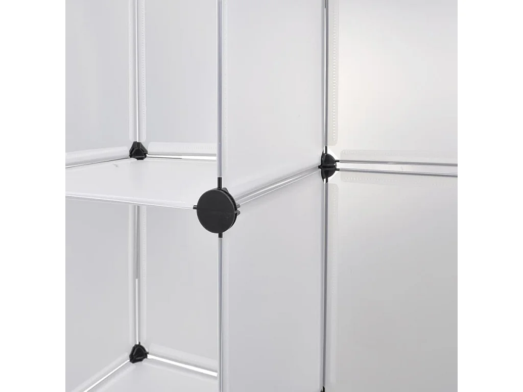 Cabinet modulable avec 18 compartiments blanc 37x146x180,5 cm