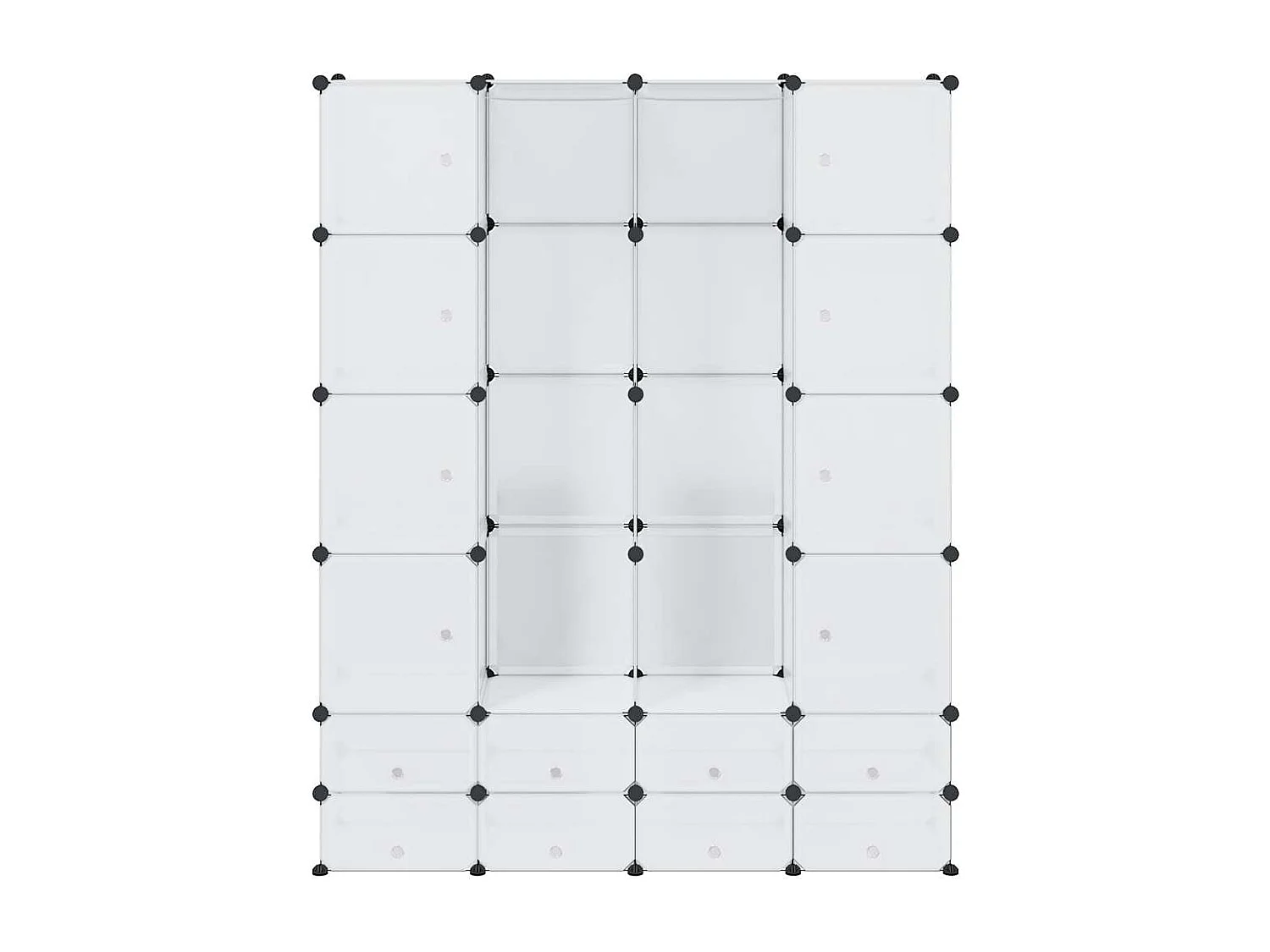 Cabinet modulable avec 18 compartiments blanc 37x146x180,5 cm