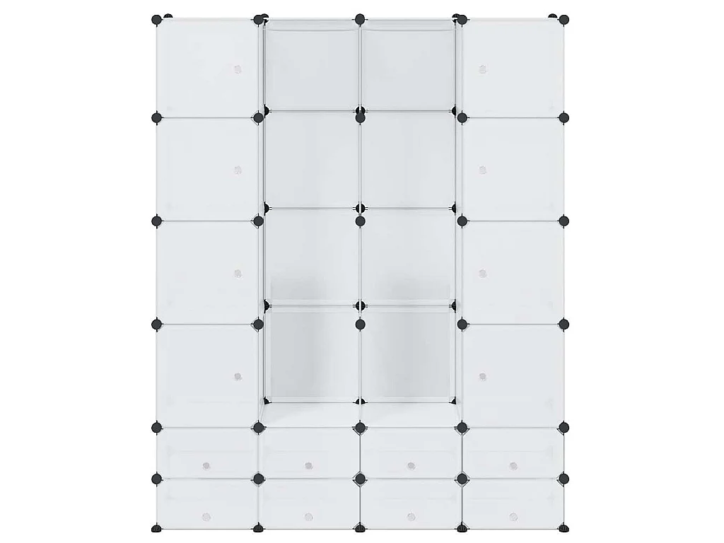 Cabinet modulable avec 18 compartiments blanc 37x146x180,5 cm