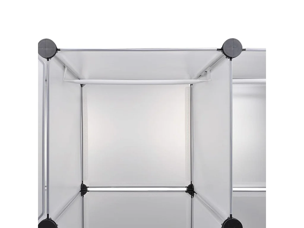 Cabinet modulable avec 18 compartiments blanc 37x146x180,5 cm