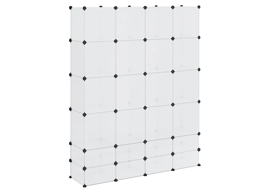 Cabinet modulable avec 18 compartiments blanc 37x146x180,5 cm