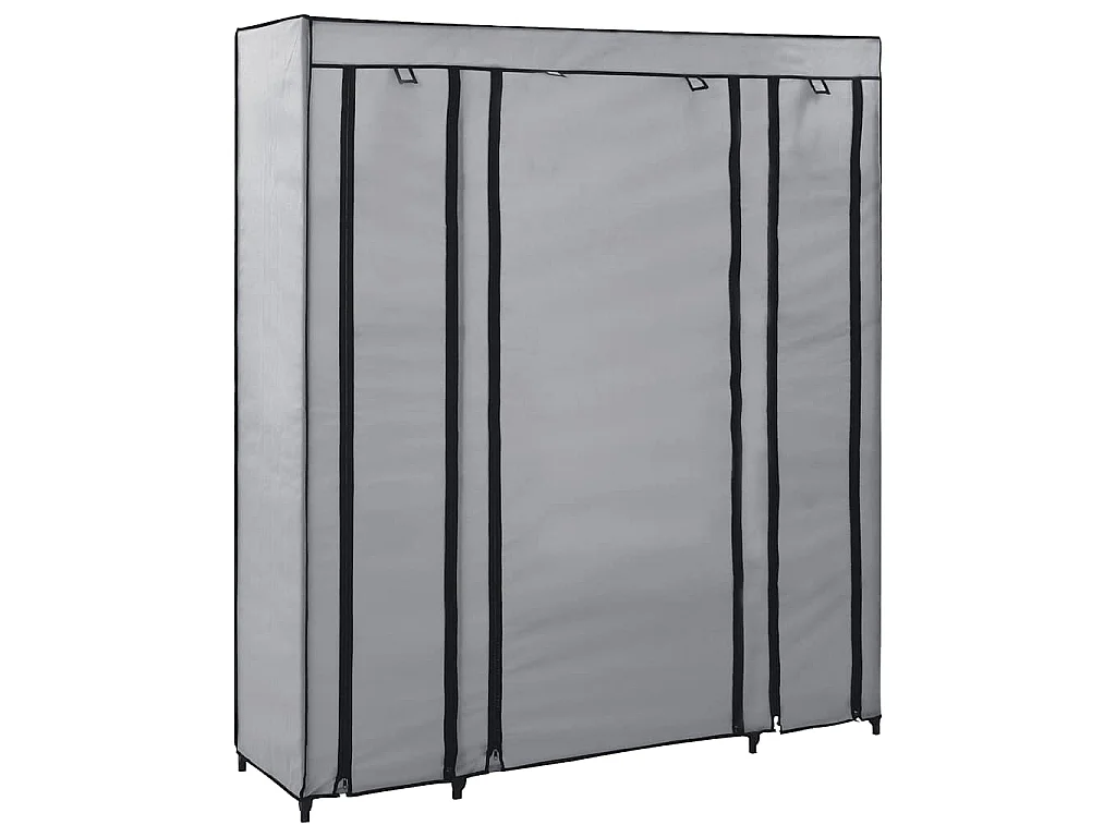 Armoire avec compartiments et tiges Gris 150x45x176 cm Tissu