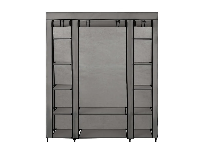 Armoire avec compartiments et tiges Gris 150x45x176 cm Tissu
