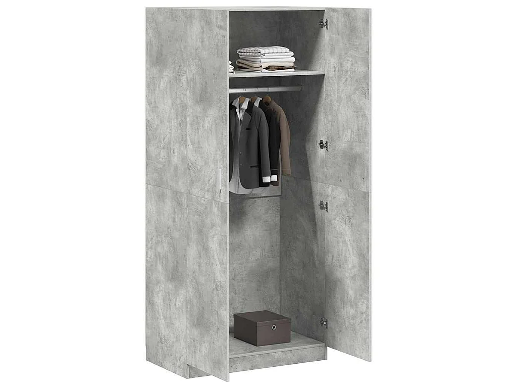 Garde-robe Gris béton 90x52x200 cm Bois d’ingénierie