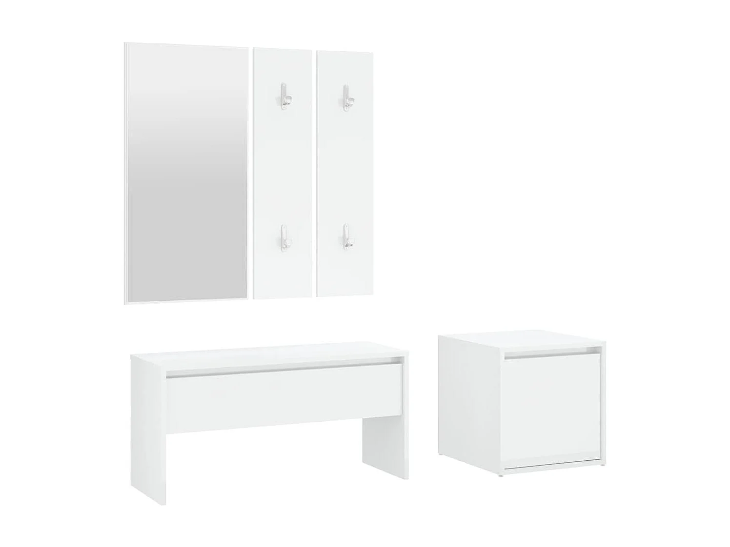 Ensemble de meubles de couloir Blanc brillant Bois d'ingénierie