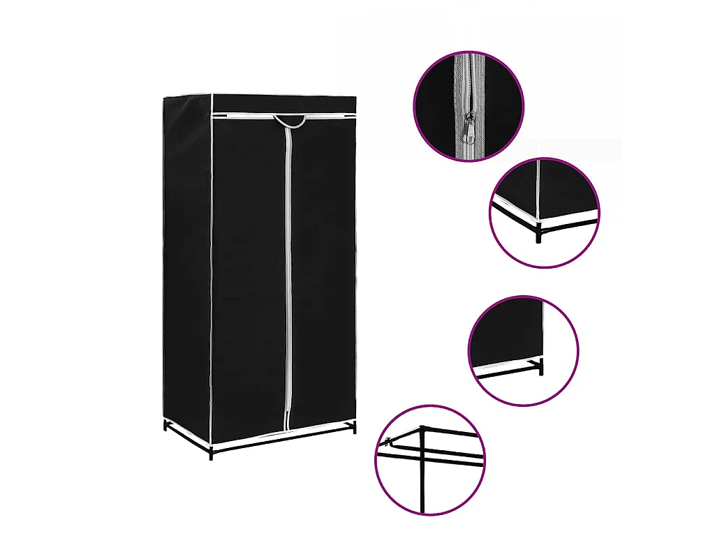 Armadio Nero 75x50x160 cm