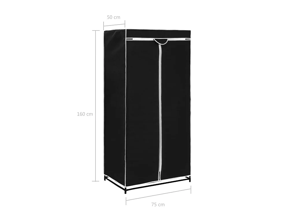 Armadio Nero 75x50x160 cm