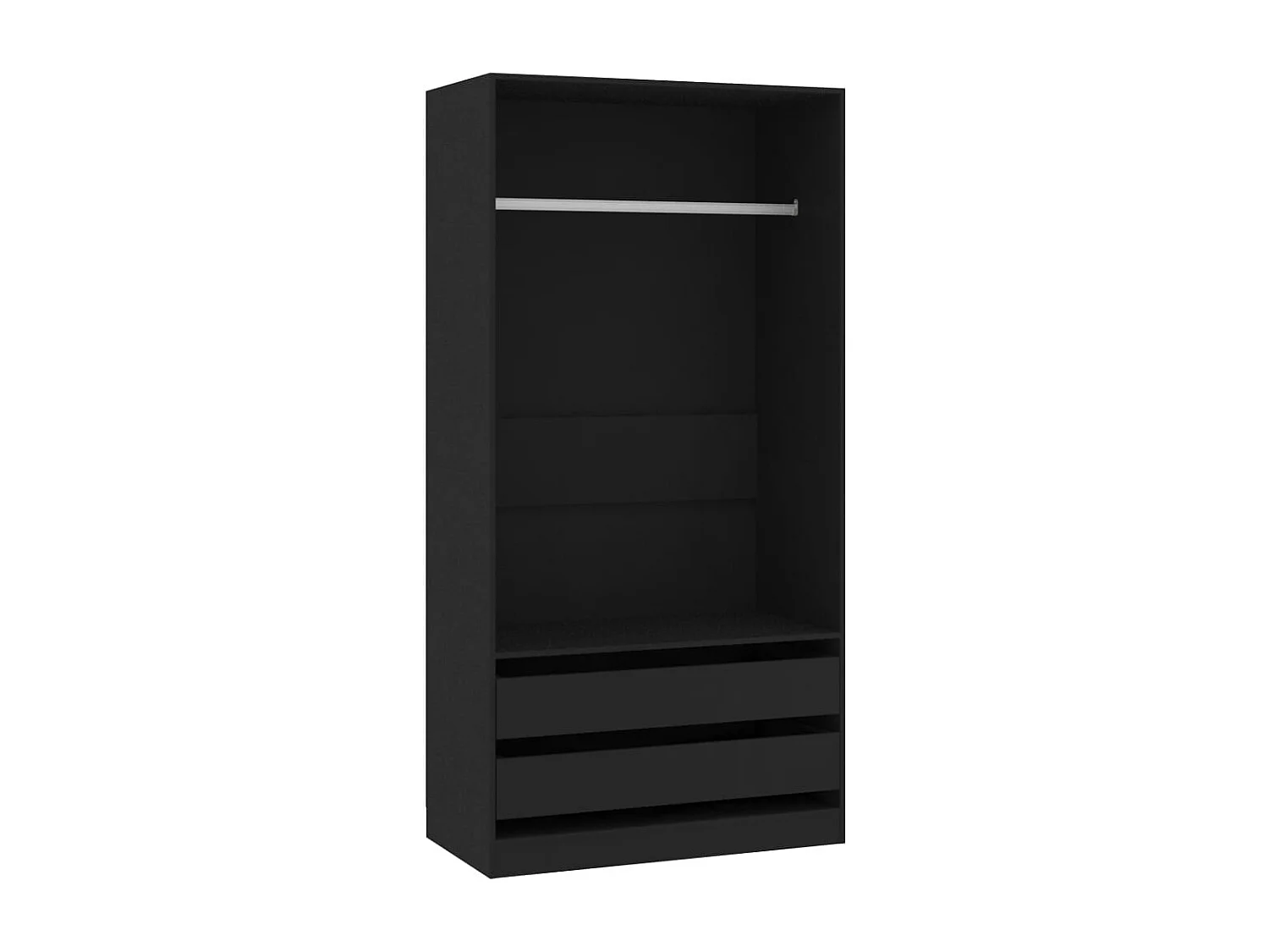 Kleiderschrank Schwarz 100x50x200 cm Holzwerkstoff