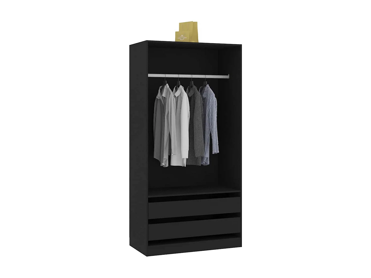 Kleiderschrank Schwarz 100x50x200 cm Holzwerkstoff