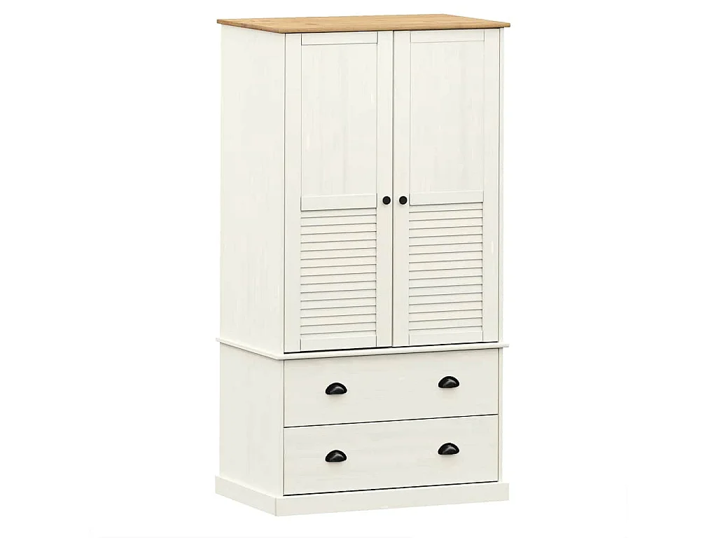 Kledingkast VIGO 90x55x170 cm massief grenenhout wit