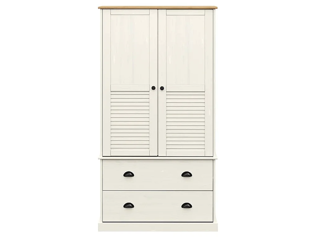 Kledingkast VIGO 90x55x170 cm massief grenenhout wit