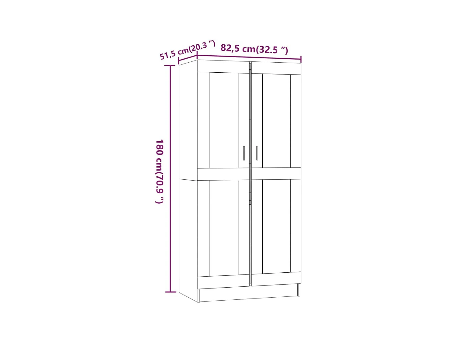 Garde-robe Sonoma gris 82,5x51,5x180 cm Bois d'ingénierie