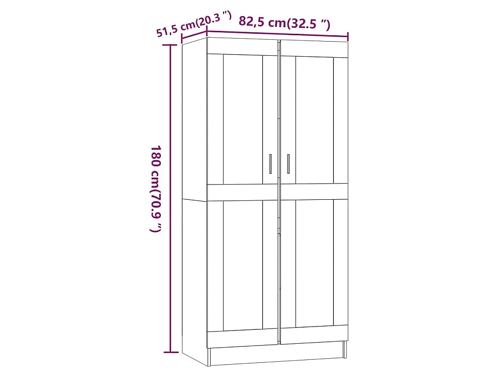 Garde-robe Sonoma gris 82,5x51,5x180 cm Bois d'ingénierie
