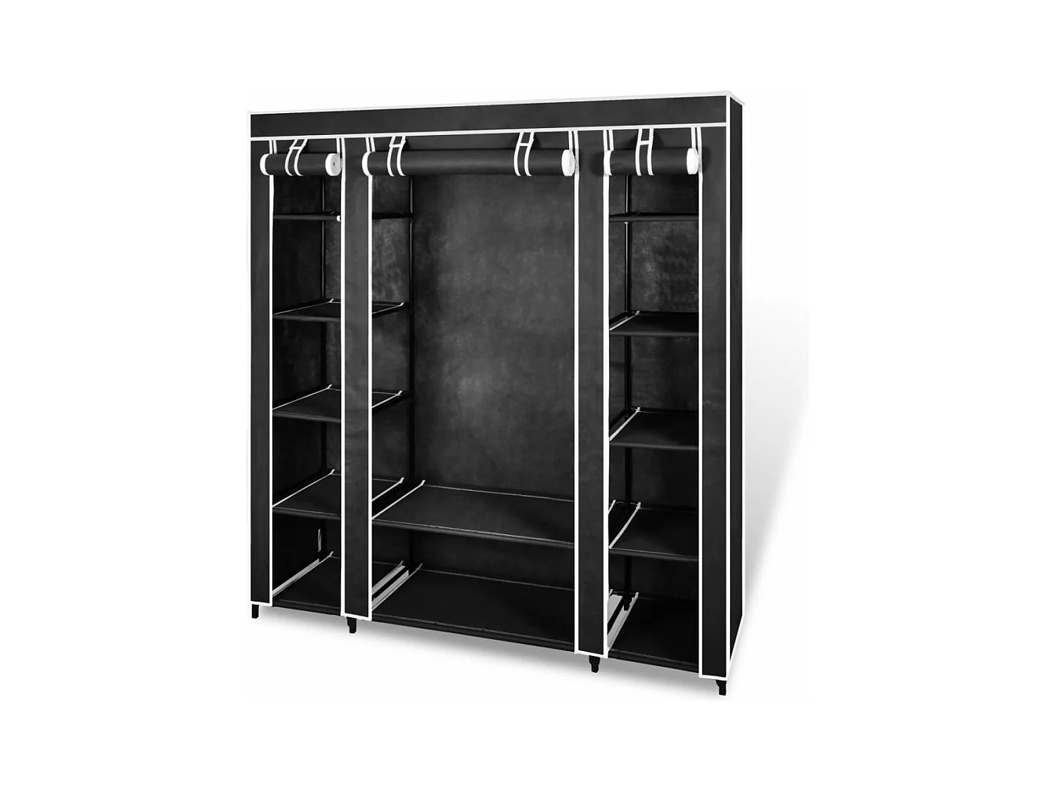 Armoire avec compartiments et tiges 45 x 150 x 176 cm Noir
